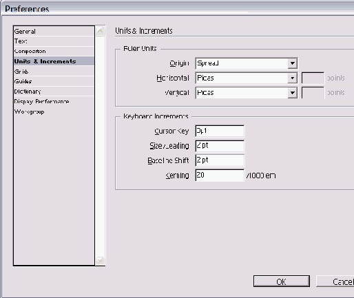   Units & Increments